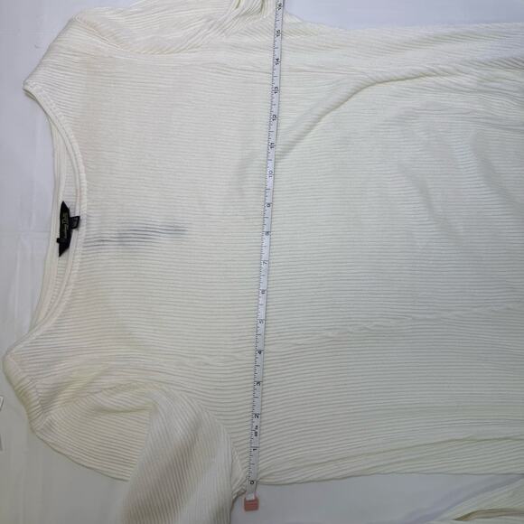 Massimo Dutti White Ribbed Long Sleeve Tie Front Top Size S - Picture 5 of 10